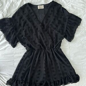 Dress Up Black Romper, Size Small